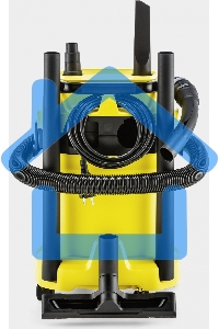 Строительный пылесос Karcher WD 3 P V-17/4/20 желтый, 1000 Вт, уборка сухая/сбор воды, пылесборник мешок/контейнер, 17 л
