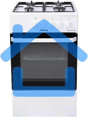 Плита газовая Hansa FCGW510029A белый, конфорок 4 газовых, духовка 53 л, 50 см x 85 см x 57 см