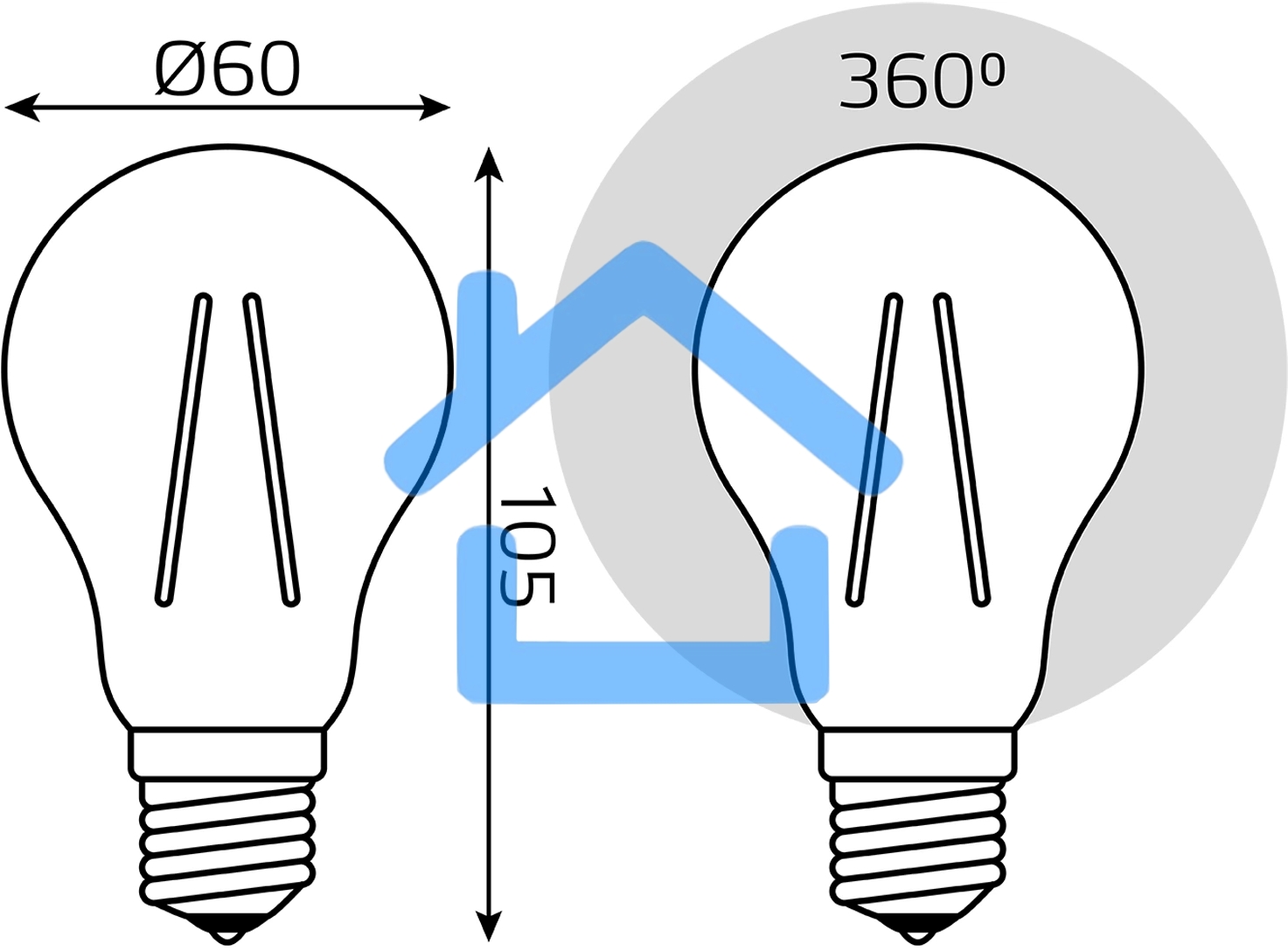 Лампа филам. Gauss Filament 18Вт цок.:E27 груша св.свеч.бел.теп. (упак.:10шт) (102902118)