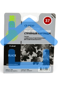 Картридж струйный Cactus CS-PG37 черный (9 мл) для Canon Pixma iP1800/iP1900/iP2500/iP2600/MP140/MP190/MP210/MP220/MP470/MX300/MX310a