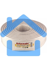 Кабель коаксиальный Rexant RG-6U, 75 Ом, CCS/Al/Al, 64%, бухта 100 м, белый