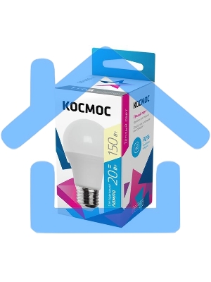 Лампа светодиодная A60 20Вт 3000К E27 220В Космос LkecLED20wA60E2730