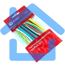 Набор трубок термоусадочных тонкостен. 4/2 (7 цветов по 3шт 100мм) EKF tut-n-4