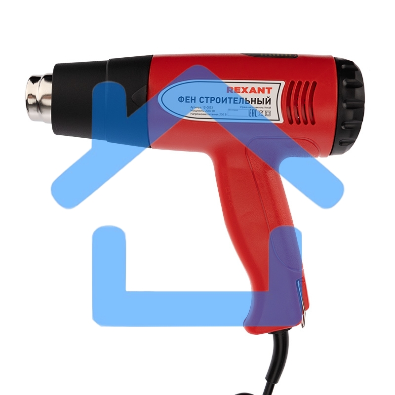Фен строительный Rexant, 230 В/1500 Вт 