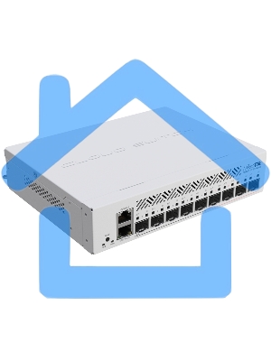 Коммутатор MikroTik Cloud Router Switch CRS310-1G-5S-4S+IN with 800 MHz CPU, 256 MB RAM, 4xSFP+, 5xSFP cages, 1xGbit LAN port, RouterOS L5, desktop case, rackmount ears, PSU