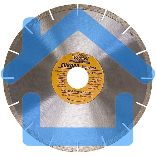 Диск алмазный отрезной сегментный, 125 х 22,2 мм, сухая резка, EUROPA Standard Sparta