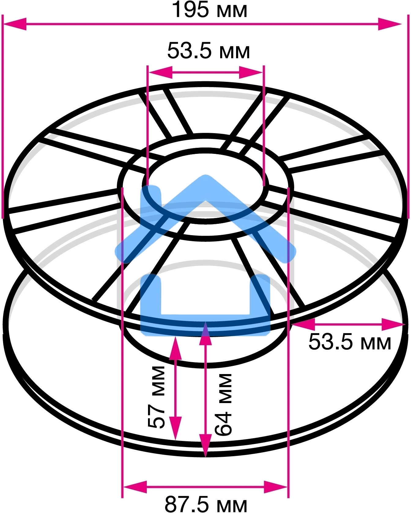 Пластик для принтера 3D Cactus CS-3D-ABS-1KG-L-BLUE ABS LUMINOUS d1.75мм 1кг 1цв.