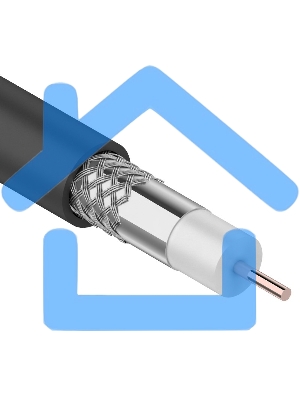 Кабель коаксиальный Rexant RG-6U, 75 Ом, CCS/Al/Al, 64%, бухта 100 м, черный OUTDOOR