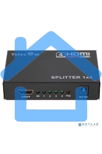 Разветвитель HDMI 1=>4 Telecom <TTS5020>, каскадируемый, 1.4v+3D