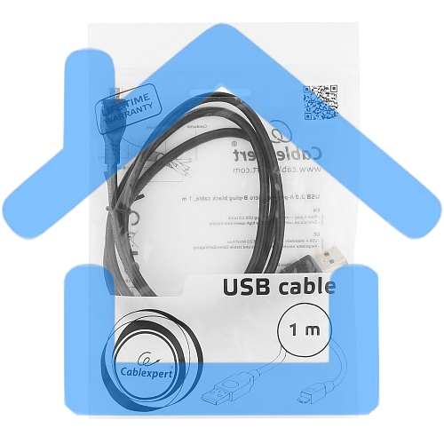 Кабель USB 2.0 Pro Cablexpert CCP-mUSB2-AMBM-1M, AM/microBM 5P, 1м, экран, черный, пакет