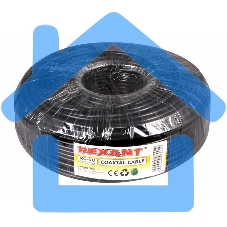 Кабель коаксиальный Rexant RG-6U, 75 Ом, CCS/Al/Al, 64%, бухта 100 м, черный OUTDOOR