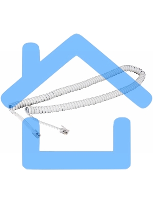 Телефонный шнур, витой трубочный RJ-10(4P-4C), длина 7 метров, белый Rexant