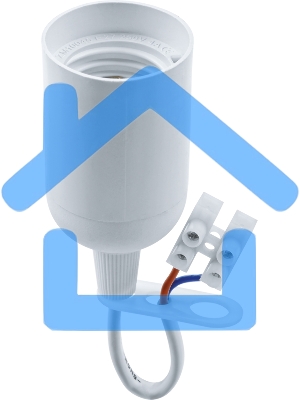 Патрон электрический Navigator NLH-P-F-WH-E27-TB пластик. подвесной с клеммной колодкой на проводе бел.