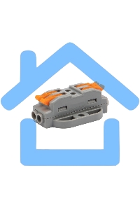 Клемма СМК проходная Rexant 2 полюса, с монтажной площадкой (0,08-4 мм²), серая (блистер 5 шт./уп.)