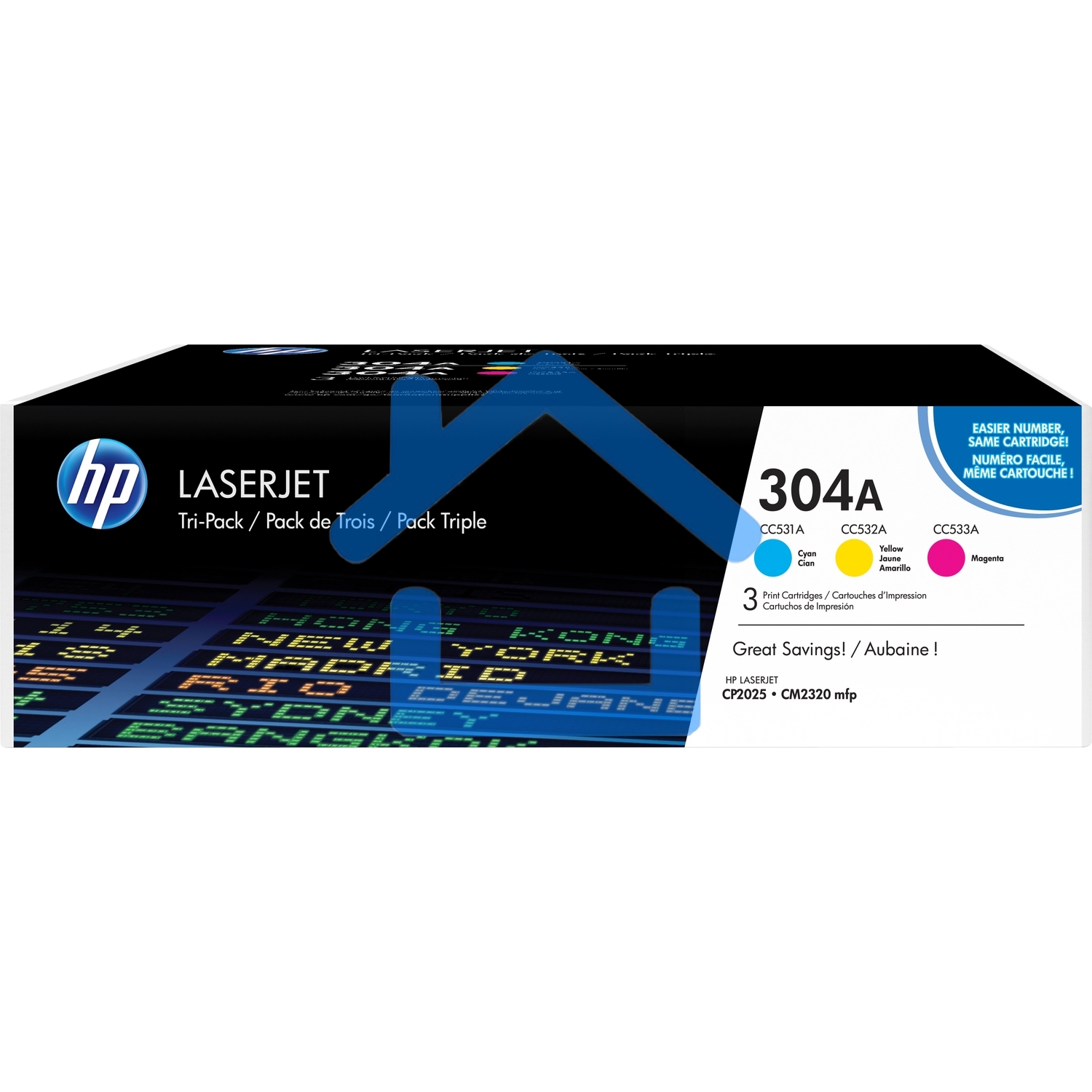 Картридж лазерный комплект HP CF372AM голубой/пурпурный/желтый для Color Laser Jet CP2025, CM2320mfp (3 х 2800)