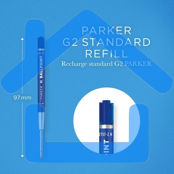 Стержень шариковый Parker QuinkFlow Basic Z09 (CW2166544) M 1мм, синие чернила, блистер (2шт)
