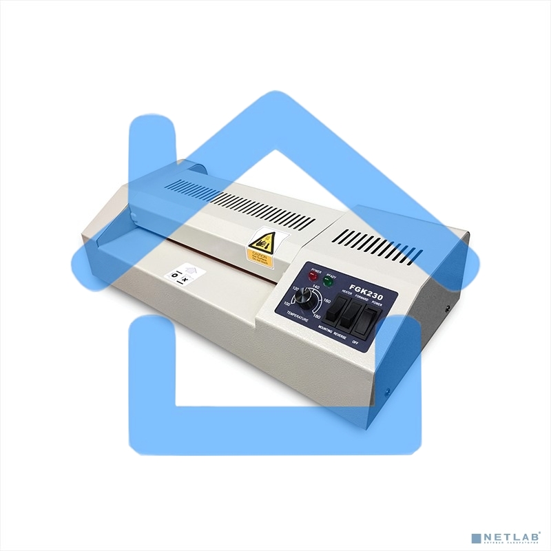 Ламинатор ГЕЛЕОС FGK 230, А4, 2х250 (пленка 60-250мкм), 600 мм/мин, 4 вала, реверс, хол. ламин., регул. темп., металл. корпус, мах толщина 2мм