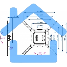 Кронштейн для телевизора Kromax DIX-16 черный 22