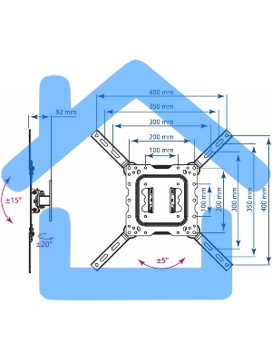 Кронштейн для телевизора Kromax DIX-16 черный 22