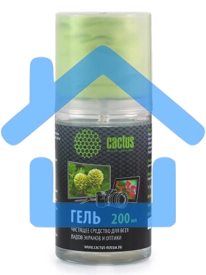 Чистящий набор Cactus CS-S3004 гель 200 мл + салфетка из микрофибры для экранов 200x230 мм