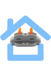 Клемма СМК проходная Rexant 2 полюса, с монтажной площадкой (0,08-4 мм²), серая (блистер 5 шт./уп.)