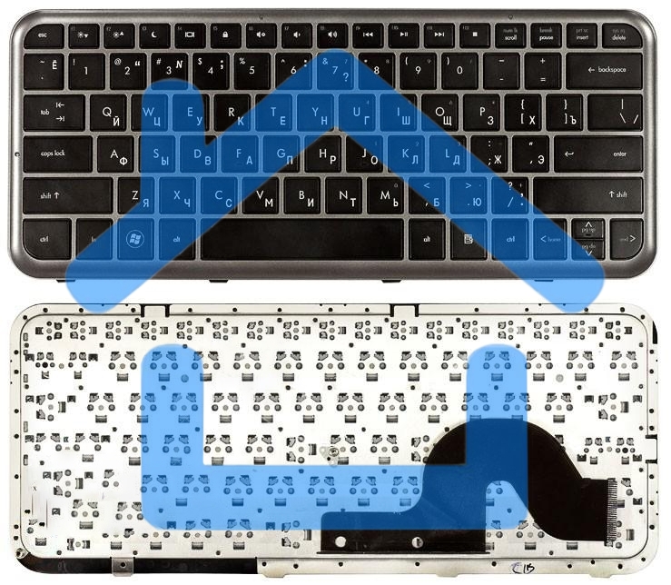 Клавиатура для ноутбука HP Pavilion dm3 dm3-1000 черная с серой рамкой