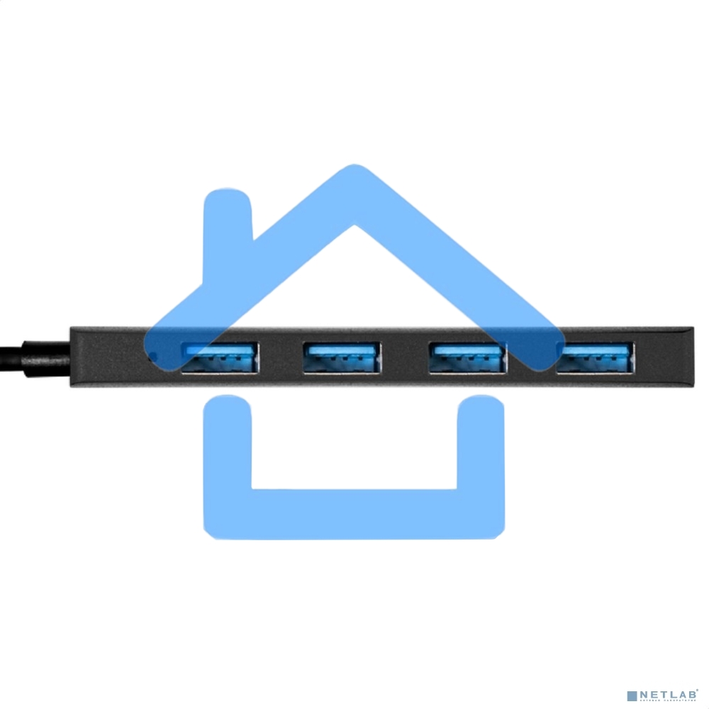 Хаб USB (концентратор) 4-в-1 ExeGate DUB-4P/3 (кабель-адаптер USB3.0 --> 4xUSB3.0, Plug&Play, черный)