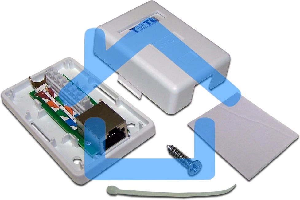 Настенная розетка, 1 порт RJ-45 категории 6, STP, белая