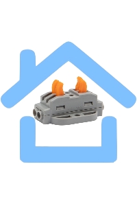 Клемма СМК проходная Rexant 2 полюса, с монтажной площадкой (0,08-4 мм²), серая (блистер 5 шт./уп.)