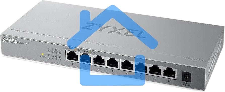 Коммутатор Zyxel XMG-108-ZZ0101F 8x2.5Гбит/с 1SFP+ неуправляемый