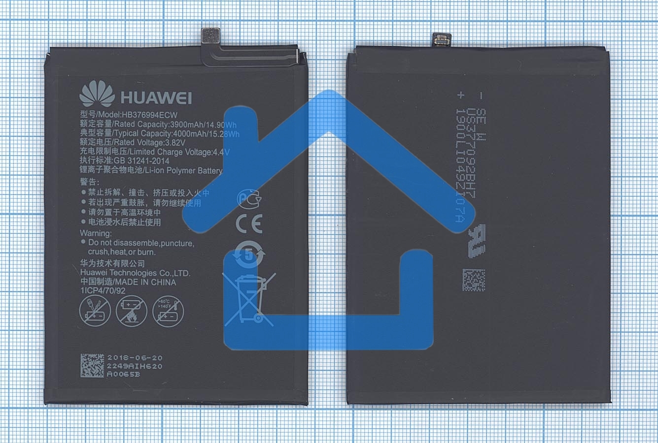 Аккумуляторная батарея для Huawei Honor V9 4000mAh / 15.28Wh 3,82V HB376994ECW