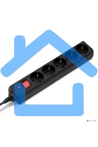 Сетевой фильтр BURO 5 розеток, 10 метров, (500SH-10-B), черный 992303