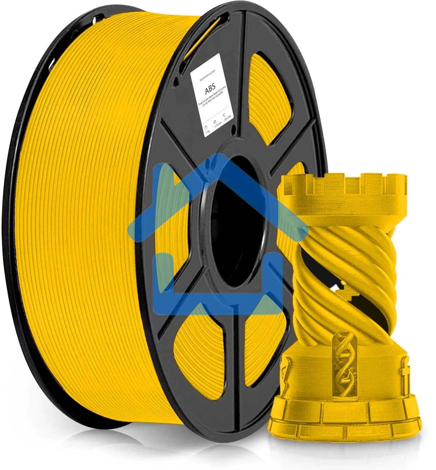 Пластик для принтера 3D Cactus CS-3D-ABS-1KG-GOLDEN ABS d1.75мм 1кг L386м 1цв.