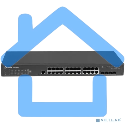 Коммутатор TP-Link JetStream™ 24-port Pure-Gigabit L2+ Managed Switch, 24 10/100/1000Mbps RJ45, 4*10G SFP+ Slots