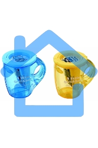 Точилка для карандашей ручная Deli Cup E0551, 2 отверстия, пластик, ассорти, дисплей