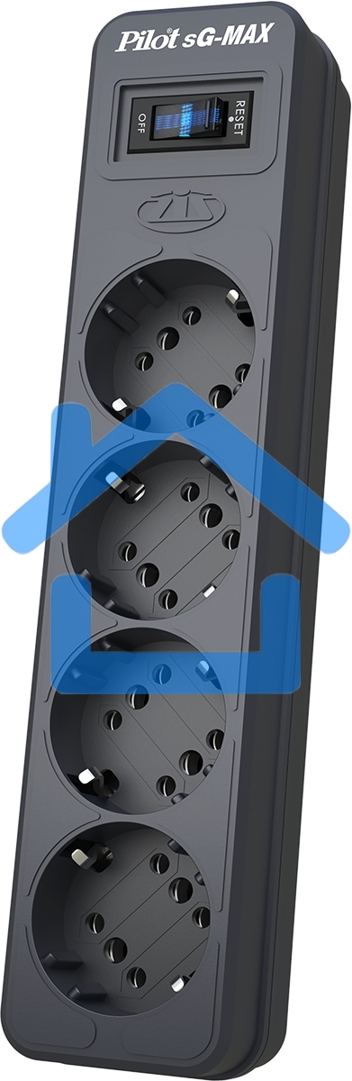 Сетевой фильтр Pilot sG-Max 5 outlets (GP), 15А/3.3 kVt, automatic circuit-breaker, 1.8 m, gfaphite