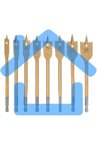 Набор сверл Matrix перовых по дереву, 10-12-14-16-18-20-22-25 мм 8 шт дерев,