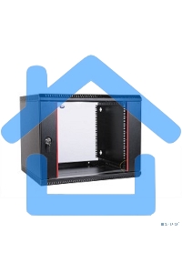 Шкаф телеком. настенный разборный 6U (600х350) дверь стекло,цвет черный (ШРН-Э-6.350-9005) (1 коробка)