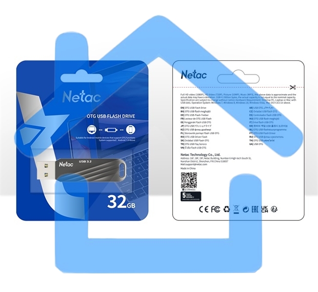 Флешка USB R/W Netac US11 32Gb USB3.0+TypeC Dual Flash Drive