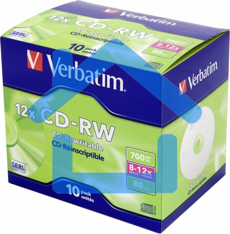 Диск CD-RW Verbatim 700Mb 12x Jewel case (10шт) (43148)