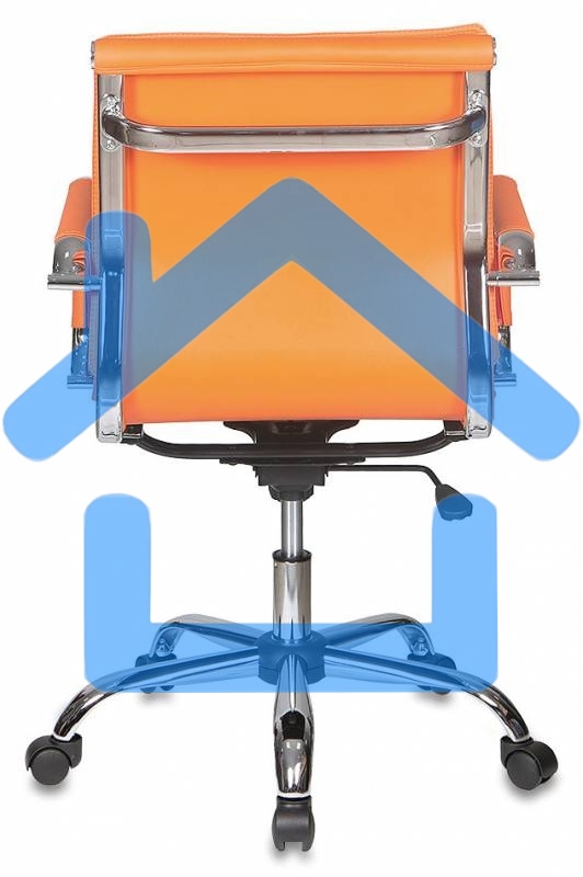 Кресло руководителя Бюрократ CH-993-Low/orange оранжевый, низкая спинка, искусственная кожа, крестовина хромированная