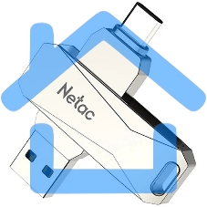 Флешка USB Netac U782C NT03U782C-032G-30PN dual USB 3.0+TypeC 32Gb, retail version