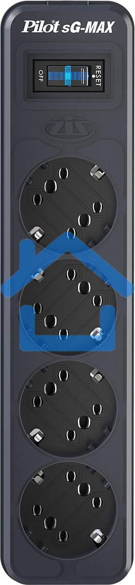 Сетевой фильтр Pilot sG-Max 5 outlets (GP), 15А/3.3 kVt, automatic circuit-breaker, 1.8 m, gfaphite