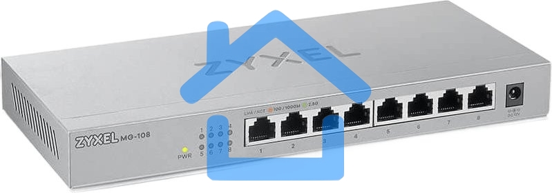 Коммутатор Zyxel XMG-108-ZZ0101F 8x2.5Гбит/с 1SFP+ неуправляемый