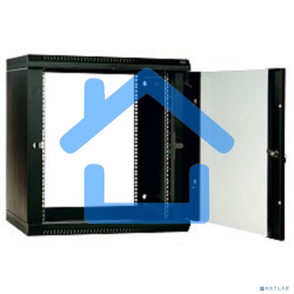 Шкаф телеком. настенный разборный 6U (600х350) дверь стекло,цвет черный (ШРН-Э-6.350-9005) (1 коробка)