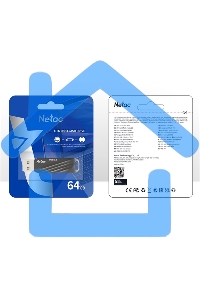 Флешка USB Netac US11 черный 64 Gb USB Type-A + USB Type-C, metal/plastic case