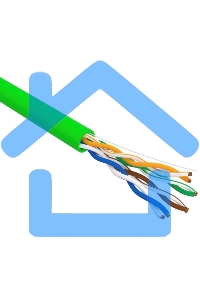 Кабель витая пара U/UTP, CAT 5e, нг(А)-LSLTx, 4х2х0,52мм, 24AWG, INDOOR, SOLID, зеленый, 305м Rexant