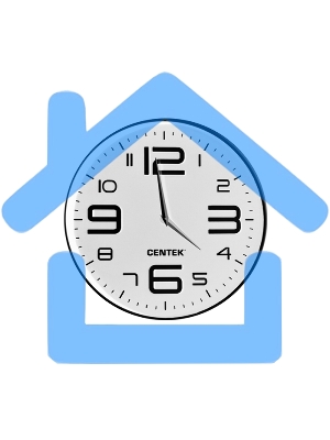 Часы настенные Centek СТ-7101 White 30 см диам., круг, ОБЪЕМНЫЕ ЦИФРЫ, плавный ход