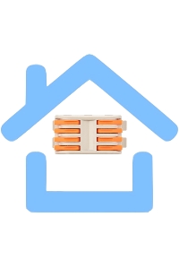 Клемма соединительная многоразовая проходная 4-полюсная, с креплением на DIN-рейку (0,08-4 мм²) серая (50 шт./уп.) Rexant