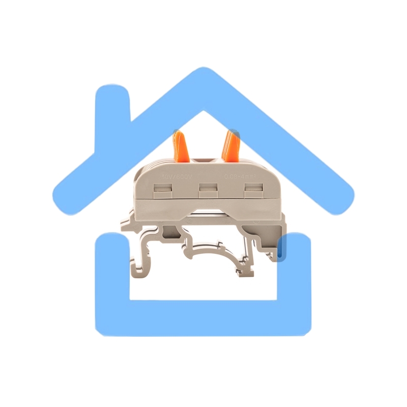 Клемма соединительная многоразовая проходная 4-полюсная, с креплением на DIN-рейку (0,08-4 мм²) серая (50 шт./уп.) Rexant